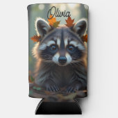 Schattigee wasbeer in herfstbladeren gepersonalise (Voorkant)