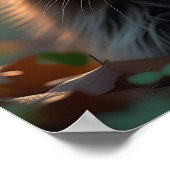 Schattigee wasbeer in herfstbladeren poster (Hoek)