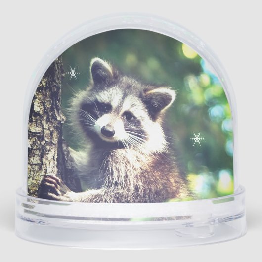Schattigee Wasbeer op het Oerwoud Snow Wereldbol Sneeuwbol (Achterkant)