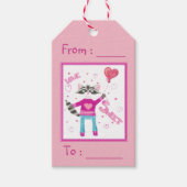 Schattigee wasbeer Valentijnsdag cadeau labels voo Cadeaulabel (Voorkant)