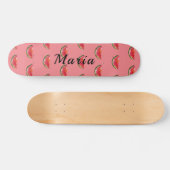 Schattigee watermeloen aangepaste naam skateboard (Horizontaal)