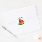 Schattigee Watermeloen Bijt Custom Ronde Sticker (Envelop)