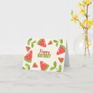 Schattigee watermeloen Happy Birthday Kaart