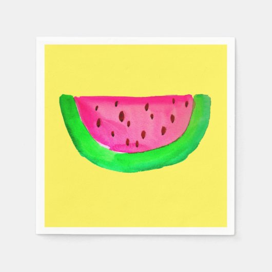 Schattigee watermeloen waterverf illustratie fruit servet (Voorkant)