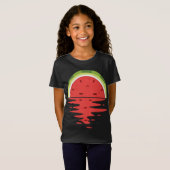 Schattigee Watermeloen Zonsondergang Outfit Zomerf T-shirt (Voorkant volledig)