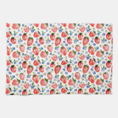 Schattigee Waterverf Aardbei en Blueberry Pattern Theedoek (Horizontaal)