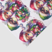 Schattigee Waterverf Anime Elves Kerst Tissuepapier (Detail)