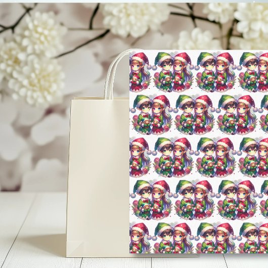 Schattigee Waterverf Anime Elves Kerst Tissuepapier