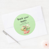 Schattigee Waterverf Baby Dinosaurus Baby shower Ronde Sticker (Envelop)