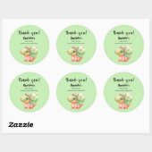 Schattigee Waterverf Baby Dinosaurus Baby shower Ronde Sticker (Vel)