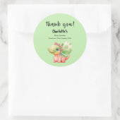 Schattigee Waterverf Baby Dinosaurus Baby shower Ronde Sticker (Tas)