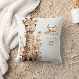 Schattigee Waterverf Baby Giraffe Baby Stats Kussen