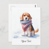 Schattigee Waterverf Beagle Puppy Dog gepersonalis Briefkaart (Voorkant / Achterkant)