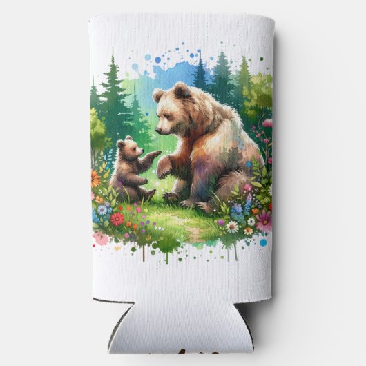 Schattigee Waterverf Beer en Cub gepersonaliseerd (Achterkant)