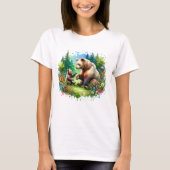 Schattigee Waterverf Beer en Cub T-shirt (Voorkant)