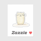 Schattigee Waterverf Beige Cat Sticker (Vel)