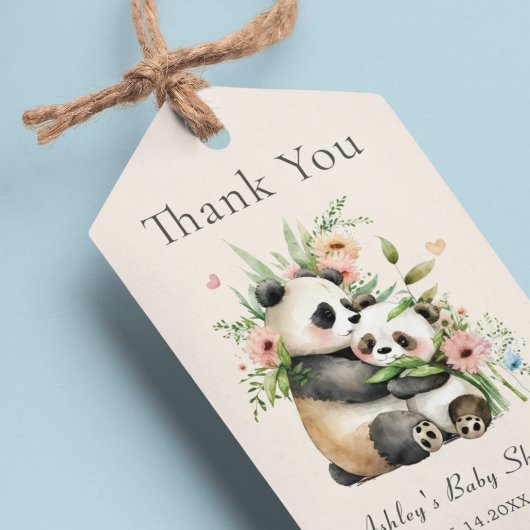 Schattigee Waterverf Beren & Flowers Baby shower Cadeaulabel