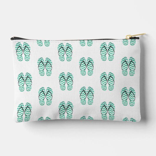 Schattigee Waterverf Blauwgroen Flip Flop Pattern Etui (Achterkant)