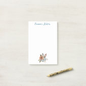 Schattigee Waterverf Bloemen, Eenvoudig gepersonal Post-it® Notes (Op bureau)