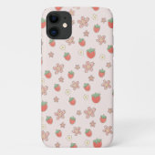 Schattigee Waterverf bloemenaardbeienpatroon Case-Mate iPhone Case (Achterkant)