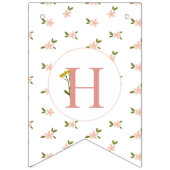 Schattigee Waterverf Bloemenmeisje Happy Birthday Vlaggetjes (Tweede vlag)