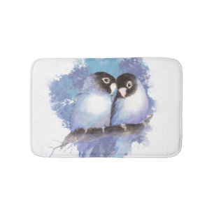 Schattigee Waterverf Blue Lovebird Bird Natuur Art Badmat