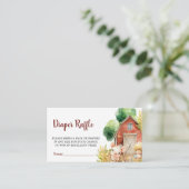 Schattigee Waterverf Boerderij Baby shower, Luier Informatiekaartje (Staand voorkant)