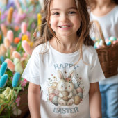 Schattigee waterverf Bunny Easter aanpasbare Kinde T-shirt