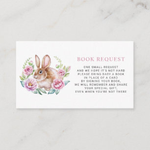 Schattigee Waterverf Bunny Floral Krans Boek Verzo Informatiekaartje