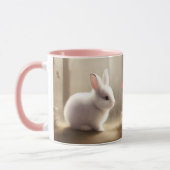 Schattigee Waterverf Bunny Gepersonaliseerde Naam Mok (Links)