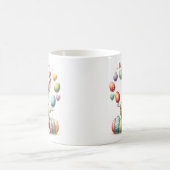 Schattigee Waterverf Bunny Juggling Easter Eggs He Koffiemok (Center)