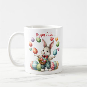 Schattigee Waterverf Bunny Juggling Easter Eggs He Koffiemok