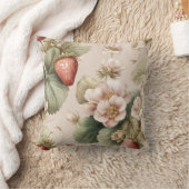 Schattigee Waterverf Bunny met aardbeien Kussen (Deken)