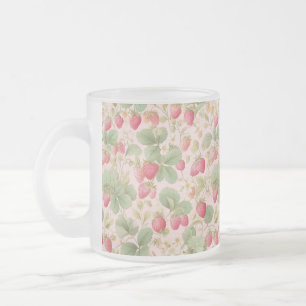 Schattigee Waterverf Bunny met Aardbeien Mok