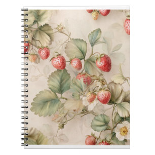 Schattigee Waterverf Bunny met aardbeien Notitieboek