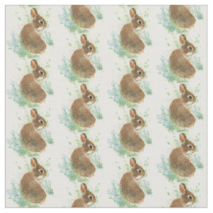 Schattigee Waterverf Bunny Rabbit Animal Art Stof