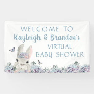 Schattigee Waterverf Bunny Virtual Baby shower Wel Spandoek