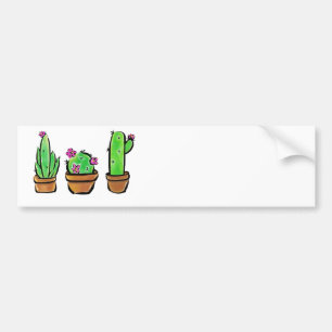 Schattigee waterverf Cactus cactussen succulenten Bumpersticker