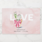 Schattigee Waterverf Cactus Valentijns Partij Favo Sparkling Wijnetiket (Enkel label)