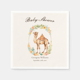 Schattigee Waterverf Camel Baby shower Servet