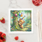 Schattigee Waterverf Cartoon Baby Beer welp Verjaa Servet (Insitu)