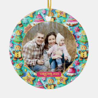 Schattigee Waterverf Cartoon Gingerbread Cookie Fo Keramisch Ornament