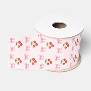 Schattigee Waterverf Cherry Bow Coquette Pattern Grosgrain Lint