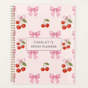 Schattigee Waterverf Cherry Bow Coquette Studieles Planner