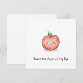 Schattigee Waterverf Chibi Apple Feestdagenkaart (Voorkant / Achterkant)