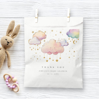Schattigee Waterverf Cloud Star Baby Girl Shower Bedankzakje