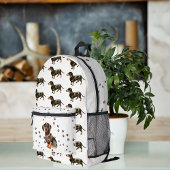 Schattigee Waterverf Dachshund Dog Pattern Monogra Bedrukte Rugzak