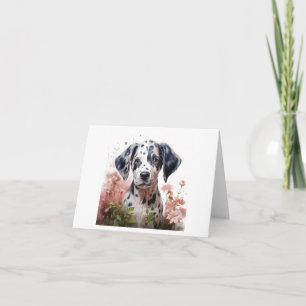 Schattigee Waterverf Dalmatie Puppy Dog BLANK Kaart