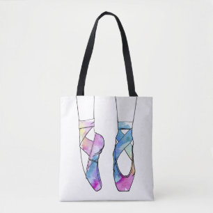 Schattigee Waterverf Dansen Ballerina Ballet Schoe Tote Bag