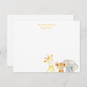 Schattigee Waterverf Dieren Kwekerij dank u flat Bedankkaart (Voorkant / Achterkant)